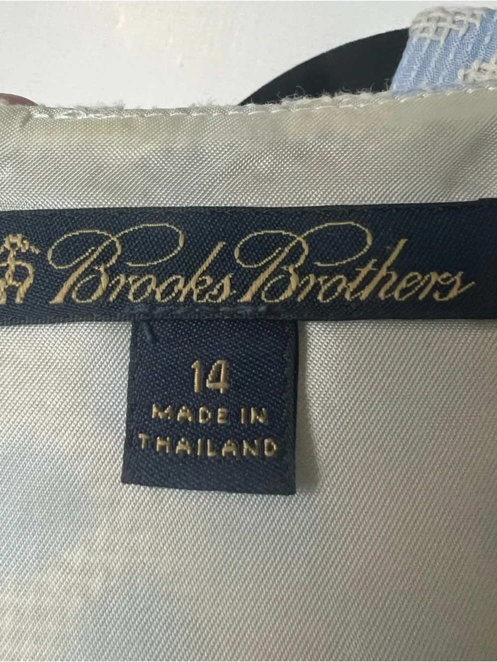 Brooks Brothers - Women’s Jacquard Dot Sheath Midi Dress Blue Cream Lined Sz 14‎